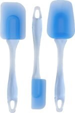 Wilton Easy Flex Silicone Spatula Set - Your Versatile Tools for Mixing, Folding, Scraping, Cooking, Frosting and Serving, Blue, 3-Piece - Image 2