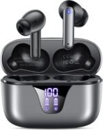 Wireless Earbuds Bluetooth Headphones, 50H Playtime Ear Buds with Mic, LED Digital Display Charging Case, IPX7 Waterproof, Deep Bass Stereo, in-Ear Earphone for iPhone Andriod Phone - Image 2