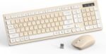 Wireless Keyboard and Mouse Combo, Full-Sized Wireless Keyboard and Adjustable DPI Mouse, 2.4GHz USB Receiver, Keyboard and Mouse for PC, Windows, Desktop, Laptop (Latte Color) - Image 2