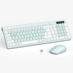 Wireless Keyboard and Mouse Combo, Full-Sized Wireless Keyboard and Adjustable DPI Mouse, 2.4GHz USB Receiver, Keyboard and Mouse for PC, Windows, Desktop, Laptop (Mint Green and White) - Image 2