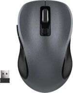 WisFox 2.4G Wireless Mouse for Laptop, Ergonomic Computer Mouse with USB Receiver and 3 Adjustable Levels, 6 Button Wireless Mice for Windows Mac PC Notebook (Grey) - Image 2