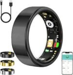 ZBNMY Smart Ring for Women Men,Fitness Tracker Ring with Heart Rate, Sleep Monitoring, Blood Oxygen, Step Counting for iOS and Android, No Subscription Fee, Waterproof, Valentines Day Gifts(Black, 9) - Image 2