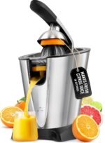 Zulay Electric Citrus Juicer - Makes Fresh Orange, Lemon, Grapefruit, Lime Juice - Stainless Steel, 160W Powerful & Quiet, Interchangeable Cones -Filters Out Seeds & Pulp- Dishwasher Safe Parts- Black - Image 2