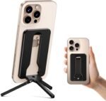 elitehood Mini Magnetic Tripod for iPhone 12/13/14/15/16 & Magsafe Cases, Travel iPhone magnetic Stand for Airplane, Aluminum Portable Small Phone Tripod with Strong Magnet and 1/4" Screw Mount, Black - Image 2