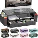 gianotter Desk Organizers and Accessories, Monitor Stand with Drawer and 2 Pen Holder, Desktop Organizer Suitable for Offices and Dormitories (Black) - Image 2