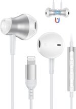 iPhone Ear Buds Wired Lightning Headphones for iPhone 14/14Pro/14Pro Max/13/13 Mini/12/12 Pro/11/XR/8, MFi Magnetic Corded Lightning Earphones with Mic Noise Cancelling Apple Earbuds Wired Ear Pods - Image 2