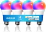 meross Smart RGBWW WiFi LED Bulbs, Apple HomeKit Compatible, 60W Equivalent, 900 Lumens, Multicolor, 4 Pack - Image 2