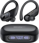 occiam Active Noise Cancelling Wireless Earbuds Bluetooth Headphones Ear Buds 96Hrs Playback Clear Call Waterproof Earphones with Ear Hook Microphones for Sport Running Exercising Black - Image 2