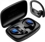occiam Sport Wireless Earbuds Bluetooth Headphones 80hrs Playtime Deep Bass Ear Buds with Earhook Noise Cancelling Mic Waterproof Earphones for Workout Running Black - Image 2