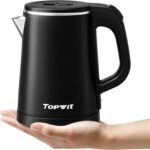 0.8L Small Electric Kettle, Portable Travel Kettle Stainless Steel - 800W Fast Boiling, Auto Shut-Off & Boil-Dry Protection, Tea Kettle for Home, Office, Business Trip, Hotel, Dorm - Image 2