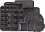 10-Piece Nonstick Baking Set With Baking Pan, Cookie Sheet Set, Cake /Muffin Pan, and Pizza Pan, 10-Piece Set Bakeware Sets (Ceramic Coated Black) - Image 2