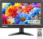 10.1" Security Monitor, 1024x600 HD Display, HDMI VGA BNC AV USB Ports, Small Monitor with Built-in Speakers & Remote Control, for CCTV Surveillance, DVR, PC, Raspberry Pi - Image 2