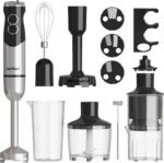 1000W Professional Hand Blender, 12-Speed Heavy Duty Immersion Blender with 10 Attachments, 20OZ Food Chopper, Stainless Steel Whisk, Milk Frother for Commercial Use - Image 2