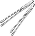 11 Inch Tweezers Tongs for Cooking,2 PCS KitchenTongs Precision Serrated Tips, Stainless Steel Tweezer Kitchen Tools for BBQ, Plating and Serving (Stainless Steel) - Image 2