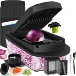 12 Blade All-in-1 Vegetable Chopper Mandoline Slicer with Container, Spiralizer with Containers, Food Chopper, Onion Chopper, Veggie Cutter for Salad, Kitchen Gadgets Accessories Essentials, Black - Image 2