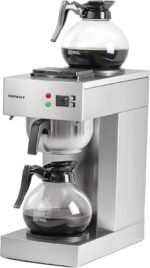 12-Cup Coffee Maker 1.8L Commercial Drip Coffee Maker Pour Over Coffee Machines with 2 Glass Carafes and 2 Warmers Plate Stainless Steel Coffee Brewer for Cofe Bar and Restaurant - Image 2
