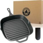 12 Inch Square Grill Pan Large Pre-Seasoned Cast Iron - Image 2
