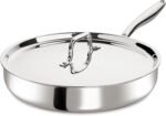 12 Inch Tri-Ply Stainless Steel Frying Pan, Frying Pan with Lid, PFOA/PTFE Free Skillet, Induction Cooking Pans, Dishwasher & Oven Broiler Safe 600F, Professional Cookware, Heavy Duty & Even Heat - Image 2