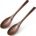 12 Inch Wooden Cooking Spoons, Extra Long Handle Wooden Spoon, Large Wood Spoon for Cooking Serving Mixing Kitchen Utensil (2 PCS) - Image 2