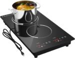 12“ Induction Cooktop, Double Induction Cooktop 2 Burner 110v-120v Electric Stove Top, Countertop and Built-in, 9 Power Levels, Child Lock, 120 Mins Timer - Image 2
