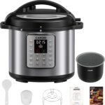 12-in-1 Electric Pressure Cooker 8 Quart, 1200W olla de presion Multi-Cooker with Non-Stick Ceramic Pot, Slow Rice Cooker, Saute, Steamer, Yogurt & Food Warmer, Delay Timer, Silver - Image 2