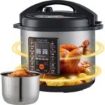12L/12.8Qt Commercial Electric Pressure Cooker, Digital Control, 304 Stainless steel Inner Pot, Serve for 15-25 people, 1600W/120V with US PLUG, suitable to small restaurant, Canteen, Hotel - Image 2