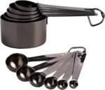 16 Pcs Stainless Steel Measuring Cups and Measuring Spoons Set, Heavy Duty Metal Measuring Cups and Scoops for Kitchen Cooking Baking Includes 5 Cups, 6 Tbsp Tsp Spoons & 5 Mini Spoons(BLK) - Image 2