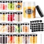 16oz Clear Plastic Jars With Lids,Plastic Jars With Lids,Airtight Container Ideal For Dry Food, Peanut Butter, Honey Jam,Cream, Bathroom and Storage(set of16) - Image 2