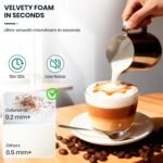 Milk Frother Handheld Rechargeable, Frother Wand Drink Mixer Electric Whisk for Coffee, Detachable With 3 Stainless Whisks, Hand Mixer for Lattes, Cappuccino, Matcha, Egg, No Stand,Black - Image 3