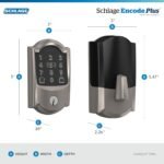 Schlage BE499WB CAM 619 Encode Plus WiFi Deadbolt Smart Lock, Keyless Entry Touchscreen Door Lock with Camelot Trim, Satin Nickel - Image 4