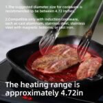 1700W Portable Induction Cooktop,Electric Induction Cooker and Burner,Countertop Hot Plate with 10-Level Adjustment,3-Hour Timer,Smart Touch Cooktop,and Safety Lock Feature,Black - Image 5