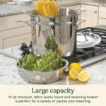 Cuisinart 4-Piece Cookware Set, 12 Quarts, Chef's Classic Stainless Steel Pasta/Steamer, 77-412P1 - Image 3