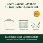 Cuisinart 4-Piece Cookware Set, 12 Quarts, Chef's Classic Stainless Steel Pasta/Steamer, 77-412P1 - Image 5
