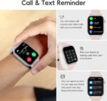 Smart Watch Sports Pedometer, Fitness Tracker Bluetooth Call Heart Rate Blood Oxygen Sleep Monitor, 100 Sports Modes Waterproof for iOS Android Men's Women's Smart Watch (Pink) - Image 3
