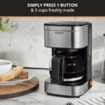 KRUPS Simply Brew Compact 5 Cup Coffee Maker: Stainless Steel Design, Pause & Brew, Keep Warm, Reusable Filter, Drip-Free Carafe - Image 3