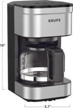 KRUPS Simply Brew Compact 5 Cup Coffee Maker: Stainless Steel Design, Pause & Brew, Keep Warm, Reusable Filter, Drip-Free Carafe - Image 4