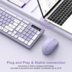 Wireless Keyboard and Mouse Combo, Full-Sized Wireless Keyboard and Adjustable DPI Mouse, 2.4GHz USB Receiver, Silent Keyboard and Mouse for PC, Windows, MAC, Desktop, Laptop(Purple) - Image 3