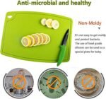 Liflicon Silicone Thick Cutting Boards Mats Set of 3 Foldable & Flexible Design Juice Grooves Easy Grip Handle Dishwasher Safe for Kitchen,BPA free Silicone Cutting Board-Green - Image 4