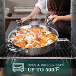 EWFEN Pots and Pans Set, 3 Ply 11 Piece Stainless Steel Cookware Set, Oven Dishwasher Safe | Induction Compatible Frying Pans, Saucepans, Saute Pan & Stock Pot, PFOA Free Kitchen Skillet - Image 4