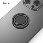 Phone Grip, Phone Ring Holder Finger Kickstand, Foldable & Adjustable Metal Cell Phone Rings Gripper Stand Work with Magnetic Car Mount for iPhone Samsung &Other Phones - Black - Image 3