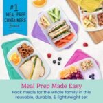 Bentgo Easyboxes - Original Stackable Lunch Boxes - Reusable 3-Compartment Food Containers for Kids and Adults - Bento Lunch Box for Meal Prep, School, & Work - BPA Free, Set of 4 (Brights) - Image 3