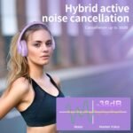 Noise Cancelling Headphones: Wireless Over Ear Bluetooth Headphones with 130H Playtime - Hi-Res Sound Custom EQ via App Deep Bass Comfort Fit Ear Cups for Travel Home Office - Image 3