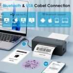 Shipping Thermal Label Printer, 4x6 Portable Label Printer, Bluetooth Label Maker for Small Business, Support iPhone,Android,Windows,Mac,Chromebook,Works with USPS, Ebay,Shopify&More, Black - Image 3
