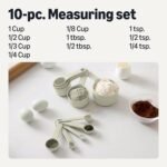 Amazon Basics Measuring Cups and Spoons, 10-Piece Set, Dishwasher-Safe, Linen Gray - Image 3