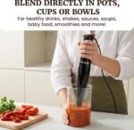 Elite Gourmet EHB2425B Electric Immersion, Mixer, Chopper, 1-Touch Control Hand Blender, 150 Watts, Black - Image 4