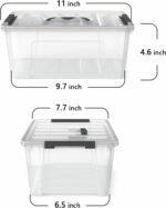 WYT Clear Storage Latch Bins, 6-Pack Storage Organizer Box with Handle and Lids, 5-Litre - Image 3