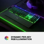 SteelSeries Apex 7 Mechanical Gaming Keyboard – OLED Smart Display – USB Passthrough and Media Controls – Linear , Quiet – RGB Backlit (Red Switch) - Image 3