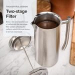 Frieling Double-Walled Stainless Steel French Press Coffee Maker - Brushed 36 oz (1 Liter) Insulated Coffee Press - Image 3