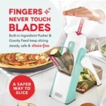 Dash Safe Slice® Mandoline - Compact, Foldable Food Slicer - Slice, Dice, Julienne & More - Perfect for Quick Food Prep - Recipe Guide Included - Aqua - Image 3