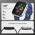 iTouch AIR 5 PRO Smartwatch – 1.96” AMOLED Display, GPS, Bluetooth Calling, 100+ Sport Modes, 24/7 Heart Rate, SPO₂, Stress & Sleep Tracking, 3ATM Water Resistant – Android & iOS (Silver/Navy) - Image 3